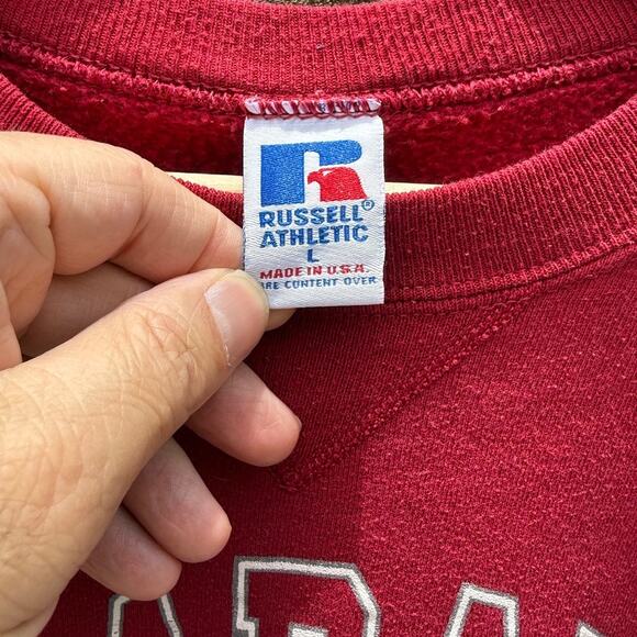 Vintage 90s Alabama Crimson Tide red Russell crewneck sweatshirt Size Large - Picture 3 of 6